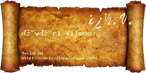Óvári Vilmos névjegykártya